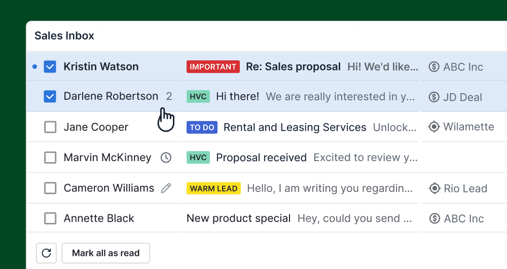 Official Pipedrive graphic illustrating email capabilities